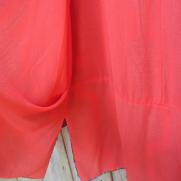 Umgee | Red Satiny Open Cardigan Blouse - Picture 7 of 12